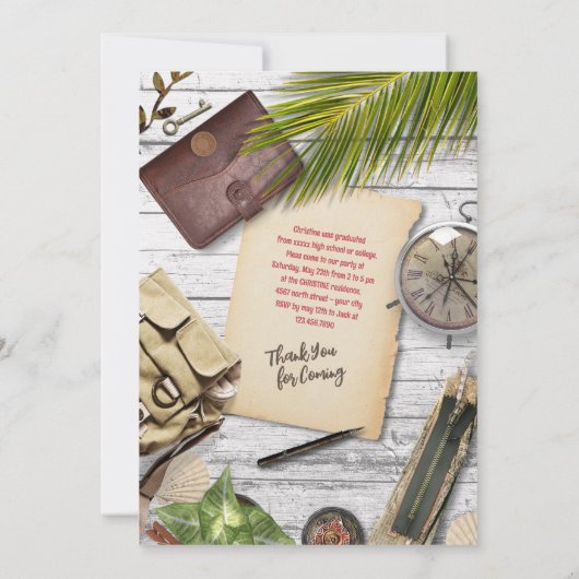 Personalisieren Sie Extravagante Adventurer Theme  Einladung (Rückseite)