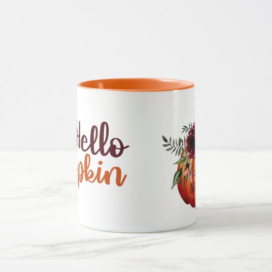 Personalisieren Sie Fall Orange Hello Pumpkin Tasse (Zentrum)
