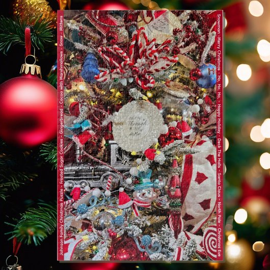 Personalisieren Sie Familienname Weihnachtsgeschen Puzzle