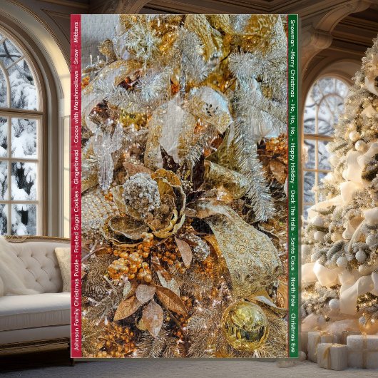 Personalisieren Sie Familienname Weihnachtsgeschen Puzzle