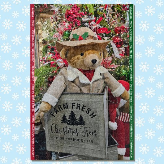 Personalisieren Sie Familienname Weihnachtsgeschen Puzzle