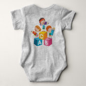 Personalisieren Sie farbenfrohe Alphabet-Blockbrie Baby Strampler (Rückseite)