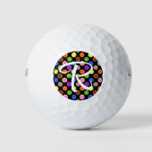 Personalisieren Sie farbenfrohe Bonbons Polka Dots Golfball (Vorderseite)