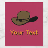 Personalisieren Sie Fedora Hut Weinetikett (Einzelnes Label)
