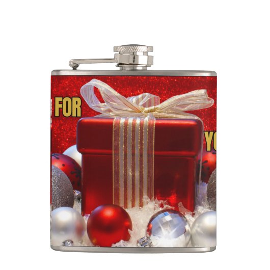 Personalisieren Sie festliche Weihnachtsflasche mi Flachmann (Vorderseite)