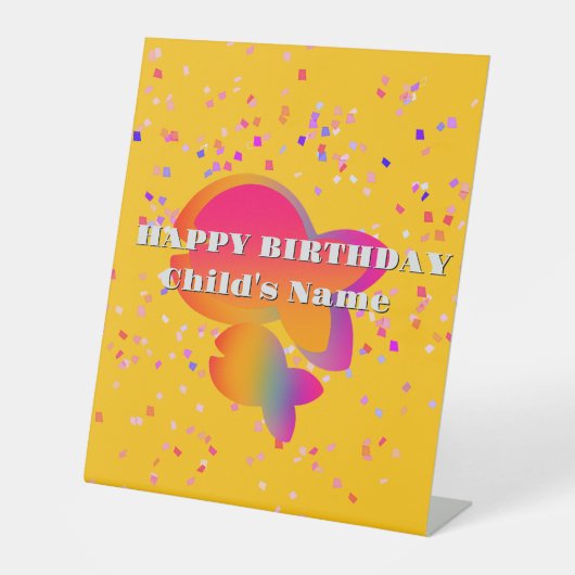 Personalisieren Sie Fische Kinder glücklich Geburt Sockelschild (Vorderseite)