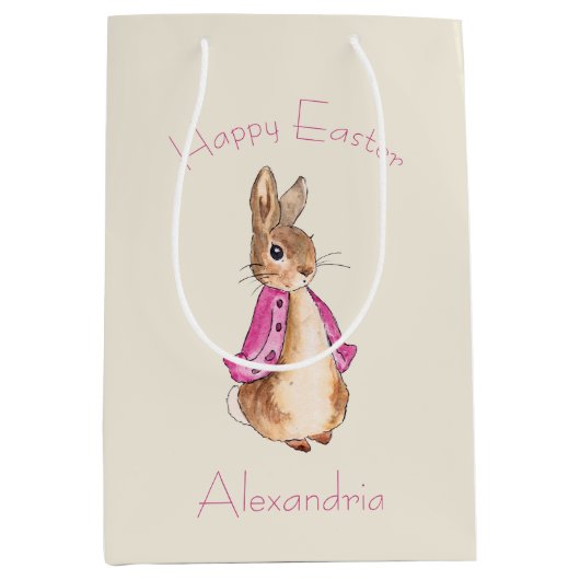 Personalisieren Sie Flopsy Beatrix Potter Happy Oa Mittlere Geschenktüte (Vorderseite)