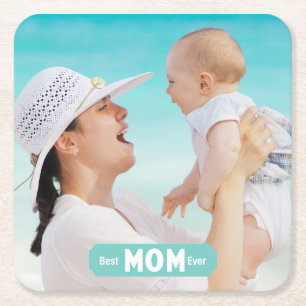 Personalisieren Sie Foto als beste Mama je Mutte Rechteckiger Pappuntersetzer