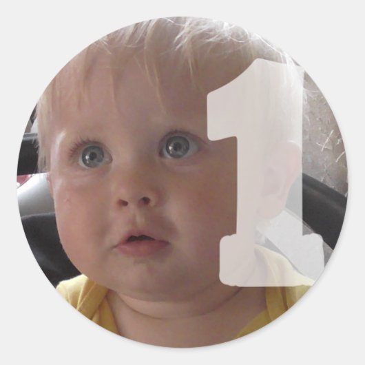 Personalisieren Sie Foto Baby One Year Sticker (Vorderseite)