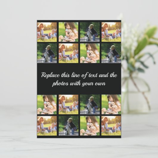 Personalisieren Sie Foto-Collage und Text dank Ihr Dankeskarte (Stehend Vorderseite)