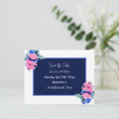 Personalisieren Sie Foto Floral Wedding Save the D Einladung (Stehend Vorderseite)