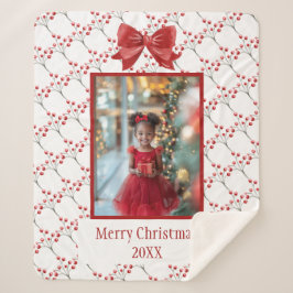 Personalisieren Sie Foto frohe Weihnachten Sherpadecke