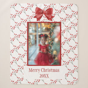 Personalisieren Sie Foto frohe Weihnachten Sherpadecke