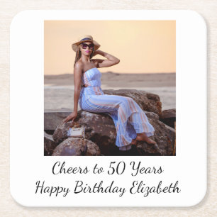 Personalisieren Sie Foto Geburtstagsparty für ihn  Rechteckiger Pappuntersetzer