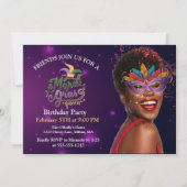 Personalisieren Sie Foto Masquerade Masken Mardi G Einladung (Vorderseite)