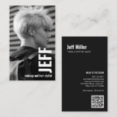 Personalisieren Sie Foto Minimalistischen Friseurs Visitenkarte (Vorne/Hinten)