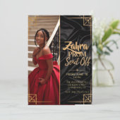 Personalisieren Sie Foto Prom abschicken Eleganter Einladung (Stehend Vorderseite)