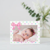 Personalisieren Sie Foto "She's Here" Ankündigung (Stehend Vorderseite)