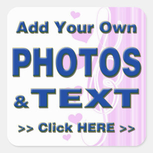 Personalisieren Sie Foto Text hinzufügen Bilder an Quadratischer Aufkleber