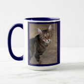 Personalisieren Sie FOTO & TEXT Navy Blue Coffee G Tasse (Links)