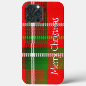Personalisieren Sie "Frohe Weihnachten" Tartan Kar Case-Mate iPhone Hülle (Rückseite)