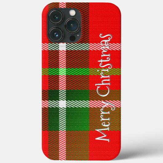 Personalisieren Sie "Frohe Weihnachten" Tartan Kar Case-Mate iPhone Hülle (Rückseite)