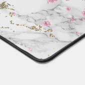 Personalisieren Sie funkelnde rosa Juwelen & Marmo Schreibtischunterlage (Ecke)