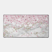 Personalisieren Sie funkelnde rosa Juwelen & Marmo Schreibtischunterlage (Vorderseite)