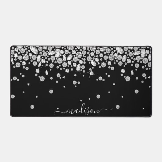 Personalisieren Sie funkelnde White Diamond Juwele Schreibtischunterlage (Vorderseite)