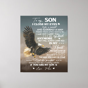 Personalisieren Sie für meinen Sohn von der Liebe Leinwanddruck