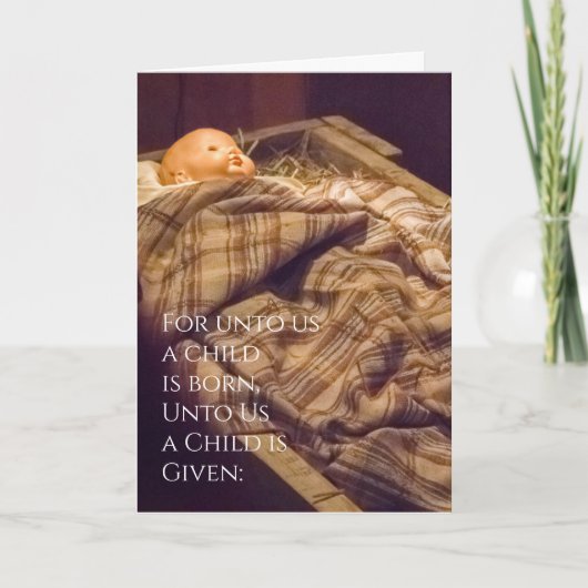 Personalisieren Sie Geborene Weihnachtskrippen für Karte (Vorderseite)