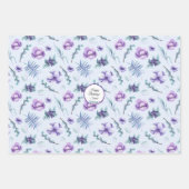 Personalisieren Sie Geburtsname Blume in Lavender Geschenkpapier Set (Vorderseite 2)