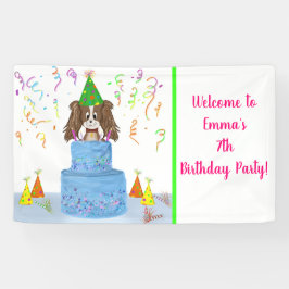 Personalisieren Sie Geburtstag Cavalier King Charl Banner