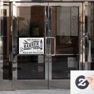 Personalisieren Sie generische Friseurstangen Gesc Fensteraufkleber