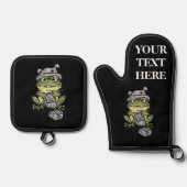 Personalisieren Sie Geschenke Niedlich Knitterfros Ofenhandschuh & Topflappen-Set (Vorderseite)