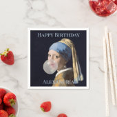 Personalisieren Sie Girl mit Perlmuttbläschen Serviette (Beispiel)