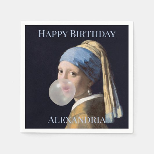 Personalisieren Sie Girl mit Perlmuttbläschen Serviette (Vorderseite)