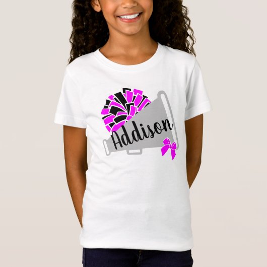 Personalisieren Sie Girls Cheer T - Shirt Niedlich (Vorderseite)