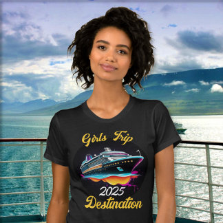 Personalisieren Sie Girls Trip Cruise Year Zielort T-Shirt