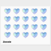 Personalisieren Sie Glitzer Blue Lila Wedding Brid Herz-Aufkleber (Blatt)
