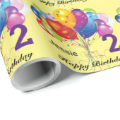 Personalisieren Sie glückliche Geburtstagskinder Geschenkpapier (Rolleneckpunkt)