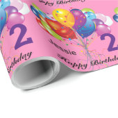 Personalisieren Sie glückliche Geburtstagskinder Geschenkpapier (Rolleneckpunkt)
