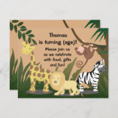 Personalisieren Sie glückliche Jungle Geburtstagsp Einladung (Vorne/Hinten)