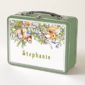 Personalisieren Sie glückliche Kaninchen im Spiel Metall Brotdose (Vorderseite)