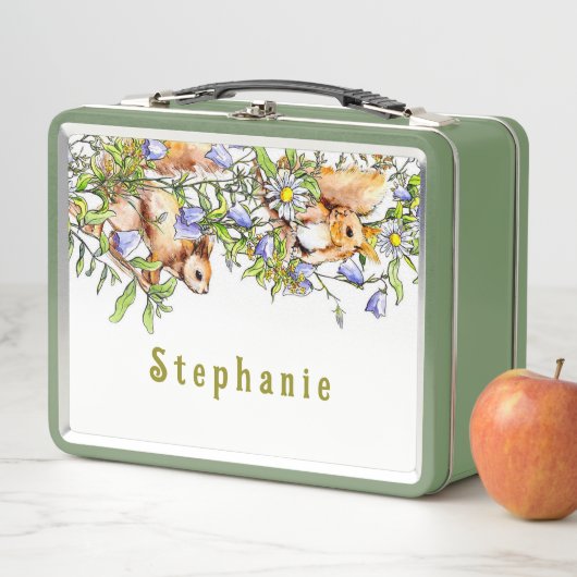 Personalisieren Sie glückliche Kaninchen im Spiel Metall Brotdose (Beispiel)