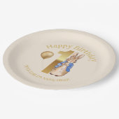 Personalisieren Sie glücklichen Geburtstagsnamen P Pappteller (Schrägansicht)