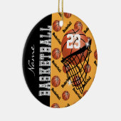 Personalisieren Sie Gold Basketball Keramik Ornament (Rechts)
