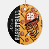 Personalisieren Sie Gold Basketball Keramik Ornament (Links)