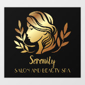 Personalisieren Sie Gold Tint Salon und Wellness-C Fensteraufkleber (Blatt)