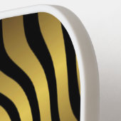 Personalisieren Sie Golden Marmor Hintergrund Zebr Pickleball Schläger (Linke Seite)